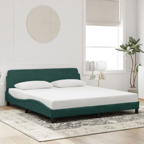 vidaXL Giroletto Dover Verde Scuro 180x200 cm in Velluto