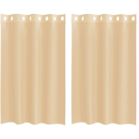 vidaXL Tende in Voile con Occhielli 2 pz Sabbia
