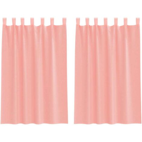 vidaXL Tende in Voile con Passanti 2 pz Rosa 140x175 cm
