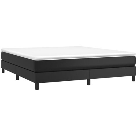 vidaXL Struttura Letto a Rete a Molle Nero 160x200 cm in Similpelle
