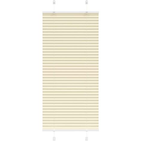 vidaXL Tenda Plissettata Crema 60x150 cm Larghezza Tessuto 59,4 cm