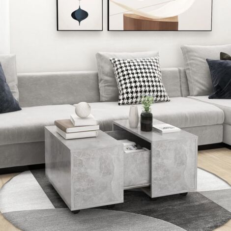 vidaXL Tavolino da Salotto Grigio Cemento 60x60x38cm Legno Multistrato (1/5)