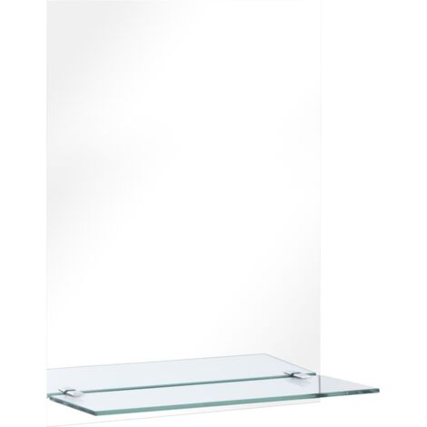 vidaXL Specchio da Parete con Mensola 30x50 cm in Vetro Temperato