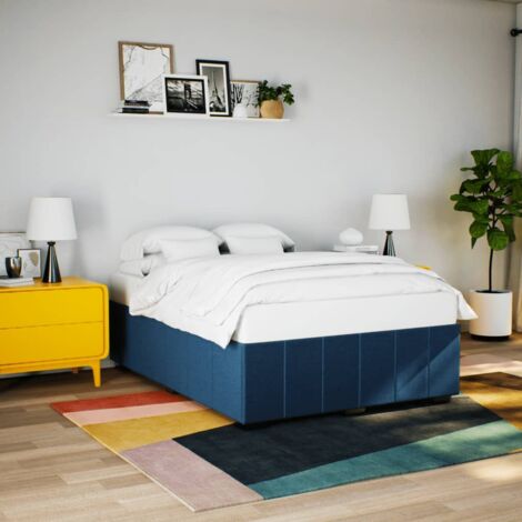 vidaXL Giroletto senza Materasso Blu 140x190 cm in Tessuto (1/5)