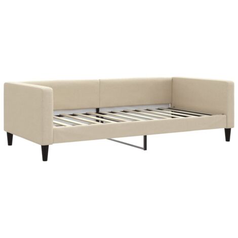 vidaXL Letto da Giorno Crema 100x200 cm in Tessuto