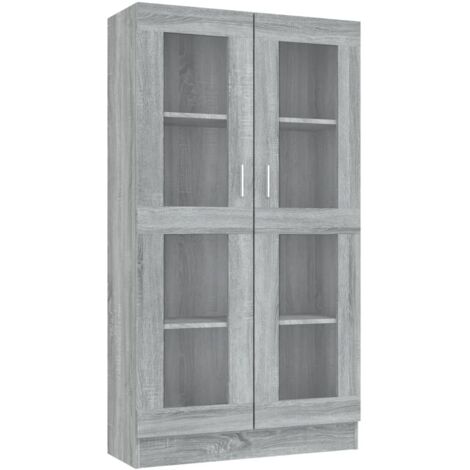 vidaXL Mobile Vetrina Grigio Sonoma 82,5x30,5x150 cm Legno Multistrato
