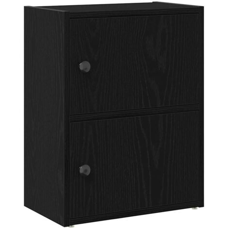 vidaXL Libreria Rovere Nero 40x24x52 cm in Legno Multistrato