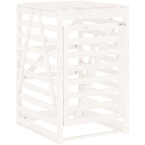 vidaXL Copribidone Bianco 84x90x128,5 cm in Legno Massello di Pino