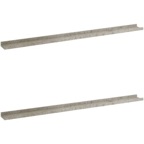 vidaXL Mensole da Parete 2 pz Grigio Cemento 115x9x3 cm