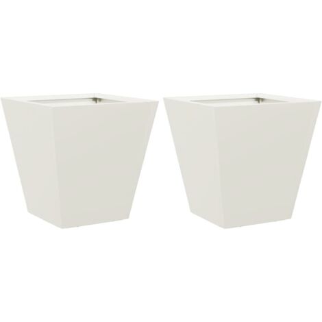 vidaXL Fioriere da Giardino 2 pz Bianche 30x30x30 cm in Acciaio
