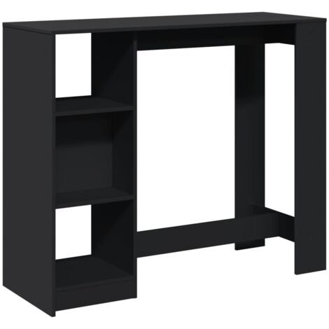 vidaXL Tavolo Bar con Ripiano Nero 124x46x103,5 cm Legno Multistrato