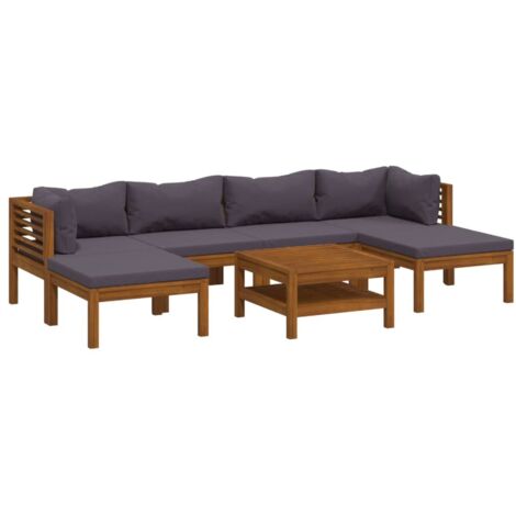 vidaXL Set Divani da Giardino 7 pz con Cuscini in Massello di Acacia (1/5)