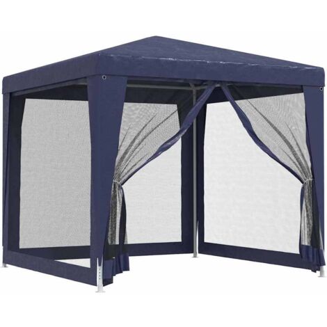 vidaXL Tenda per Feste con 4 Pareti Laterali in Rete Blu 2,5x2,5m HDPE