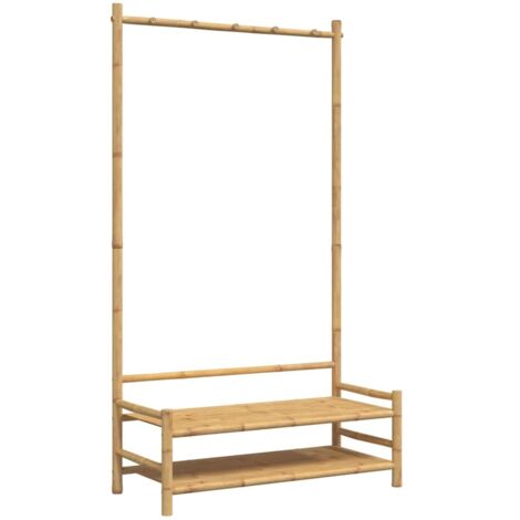 vidaXL Appendiabiti con Ripiani 103x40x183 cm in Bambù (1/5)