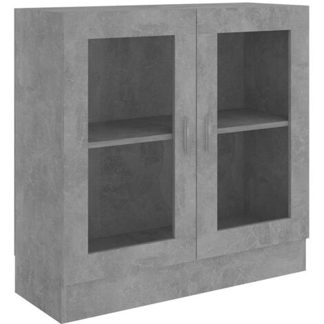 vidaXL Armadietto Vetrina Grigio Cemento 82,5x30,5x80 cm Multistrato