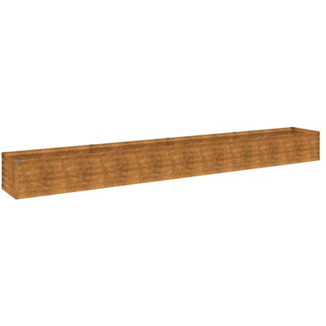 vidaXL Letto Rialzato da Giardino 386x50x36 cm Acciaio Corten