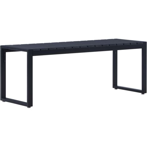 vidaXL Panchina da Giardino 120,5 cm in Pannello PS Nero