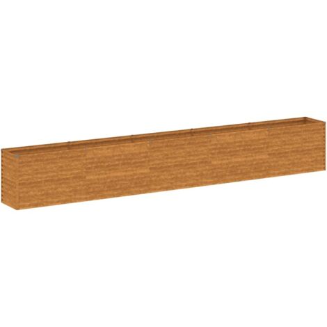 vidaXL Letto rialzato da giardino 482x50x69 cm in acciaio Corten
