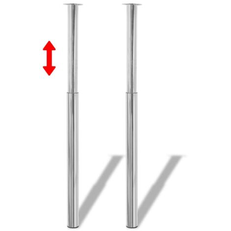 vidaXL Gambe Telescopiche per Tavolo 2 pz Cromate 710 mm-1100 mm