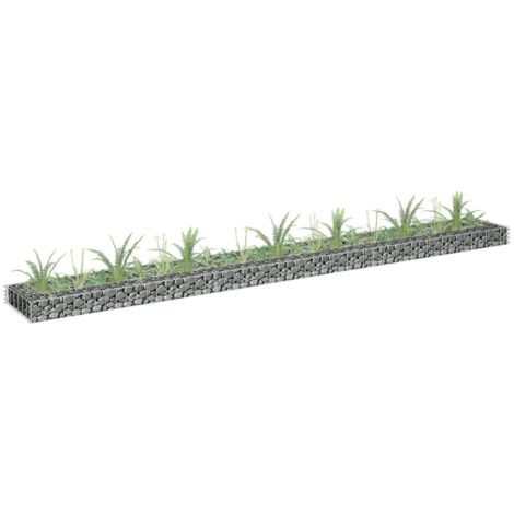 Gabbione Letto Rialzato in Acciaio Zincato 270x30x10 cm vidaXL