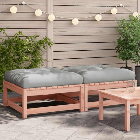 vidaXL Poggiapiedi Giardino con Cuscini 2 pz Legno Massello di Douglas (1/5)
