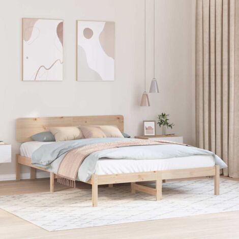 vidaXL Struttura del letto Naturale 150 x 200 cm Pino massello (1/5)