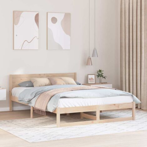 vidaXL Struttura del letto Naturale 150 x 200 cm Pino massello (1/5)