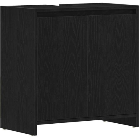 vidaXL Armadietto Bagno Rovere Nero 60x33x60 cm Legno Ingegnerizzato