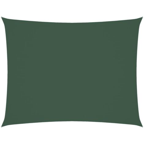 vidaXL Parasole a Vela Oxford Rettangolare 3,5x4,5 m Verde Scuro