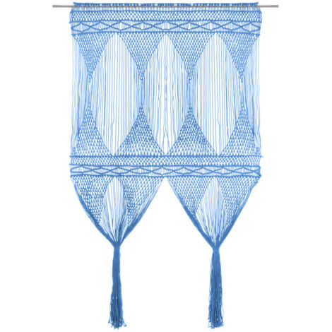 vidaXL Tenda Macramè Blu 140x240 cm in Cotone