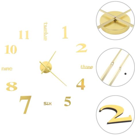 vidaXL Orologio da Parete 3D in Stile Moderno 100cm XXL Oro