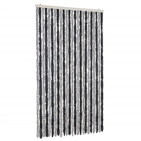 vidaXL Tenda Antimosche Grigia e Nera 100x230 cm in Ciniglia
