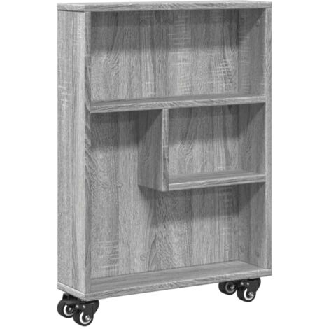 vidaXL Carrello Stretto Grigio Sonoma 48x13x68 cm in Truciolato