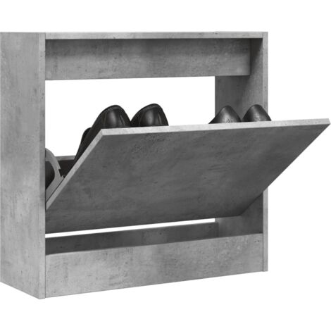 vidaXL Scarpiera Grigio Cemento 60x21x57 cm in Legno Multistrato