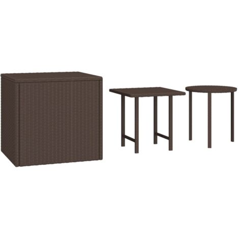 vidaXL Tavolini da Giardino 3 pz Marroni in Polyrattan (1/5)