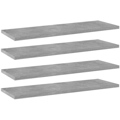 vidaXL Ripiani per Libreria 4pz Grigio Cemento 60x20x1,5cm Multistrato (1/5)