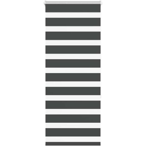 vidaXL Tenda a Rullo Zebra Nero Larghezza Tessuto 50,9 cm Poliestere