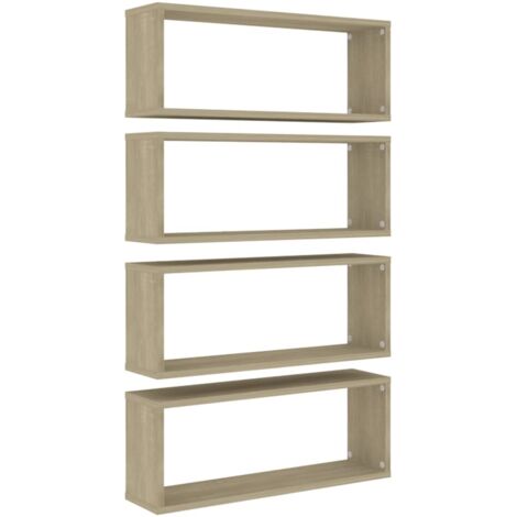 vidaXL Mensole Parete a Cubo 4pz Rovere Sonoma 60x15x23 cm Multistrato