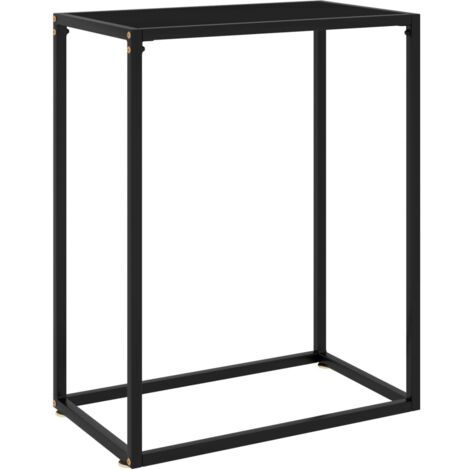 vidaXL Tavolo Consolle Nero 60x35x75 cm in Vetro Temperato