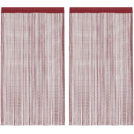 vidaXL 2 Pz Tende a Fili 100x250 cm Rosso Borgogna