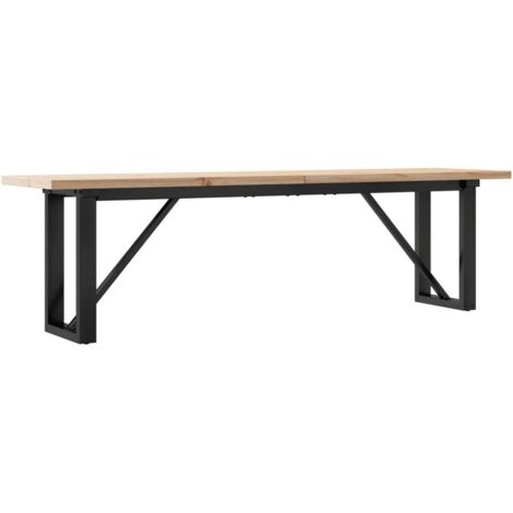 vidaXL Tavolino Salotto Telaio a O 160x40x45,5 cm Legno Pino e Acciaio (1/5)