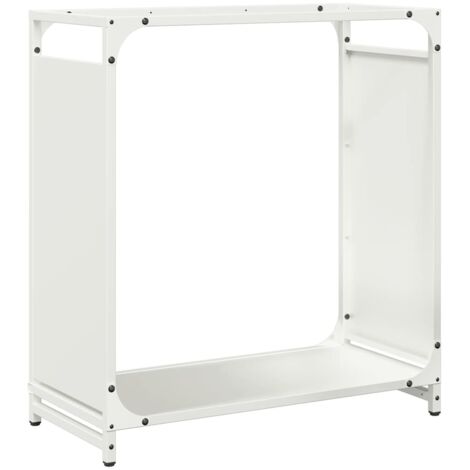 vidaXL Rastrelliera per Legna da Ardere Bianca 60x28x65 cm