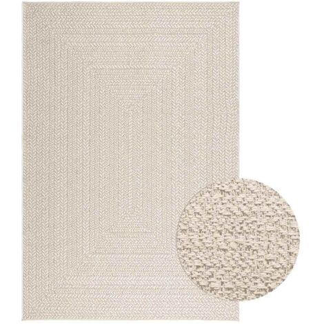 vidaXL Tappeto ZIZUR Crema 140x200 cm Aspetto Iuta Interni ed Esterni