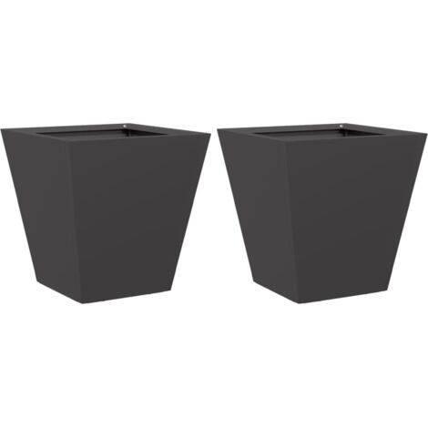 vidaXL Fioriera da Giardino Nera 30x30x30 cm in Acciaio