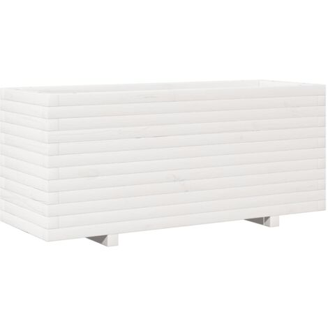 vidaXL Fioriera da Giardino Bianca 110x40x49,5 cm Legno Massello Pino (1/5)