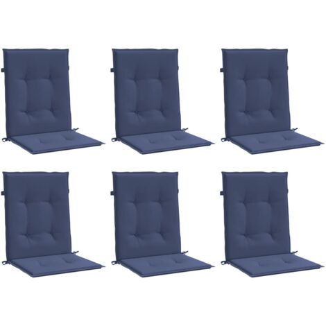 vidaXL Cuscini Sedia Schienale Basso 6 pz Blu Marino in Tessuto
