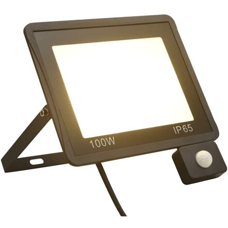 vidaXL Faretto a LED con Sensore 100 W Bianco Caldo