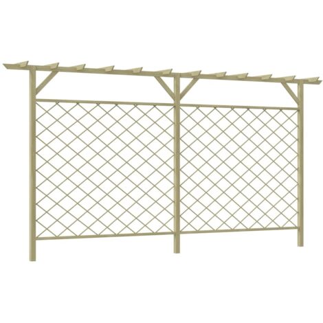 vidaXL Recinzione di Lattice con Pergolato per Giardino in Legno