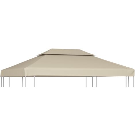 vidaXL Telo di Ricambio per Gazebo 310g/m² Beige 3x4m