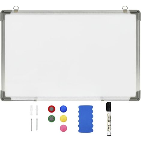 vidaXL Lavagna Magnetica Bianca Cancellabile a Secco 60x40 cm Acciaio